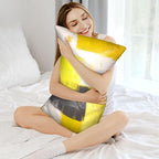 Imitation Silk Pillow Case for Hair and Skin Yellow and Grey Abstract Art Queen Size 1 Pack Satin Pillow Cases with Zipper Super Soft Pillow Cover for Women Bed Sleeping, 20x30 Inches