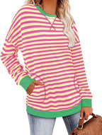 Magritta Women's Long Sleeve Leopard Color Block Tunic Comfy Crewneck T Shirt Tops Black XL