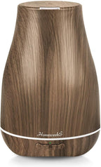 Aromatherapy Essential Oil Diffuser for Room: Air Humidifier Aroma Scent Cool Mist Diffusers Colorful Light Cute Mini Small Waterless Auto Off Ultrasonic for Home Bedroom (Brown Wood Grain)
