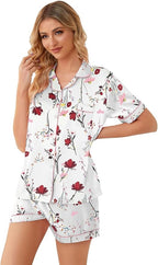 Girls & Womens Satin Pajamas Set, Silk Button-Down Sleepwear 2 Piece Nightwear, 3 Years - Women XXL