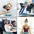 Sleep Headphones, Update Wireless 3D Eye Mask with Ultra-Thin HD Stereo Speakers for Side Sleepers, Air Travel, Meditation and Relaxation Grey