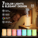 URPOWER 100ML Essential Oil Diffusers for Home with Linen Cover 7 Color Changing Lights, Timer & Auto-Off Scent Diffuser Oil Machine Aromatherapy Air Diffusers for Bedroom Office, Gray