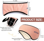 Plush Sleep Mask - Adjustable Headband, 2 in 1 Eye & Ear Mask for Men & Women, Soft Eye Cover for Side Sleepers (Pink)