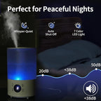 Top Fill Humidifiers for Bedroom, 4.0L Tank Cool Mist Humidifiers for Large Room, 40H Runtime, Plants with 9H Timer, Auto Shut-Off,Quiet Ultrasonic Humidifier with 360° Nozzle for Baby Nursery