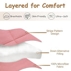 ZPECC Toddler Down Alternative Comforter, 39x47 Hypoallergenic Baby Blanket Quilt, Soft Breathable Lightweight All Season Kids Duvet Insert for Crib Stroller Cot Daycare, Dusty Rose