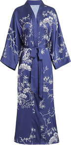 Aensso Long Soft Lightweight Silky Kimonos Robes for Women, Luxury Japanese Floral Womens Kimono Robe