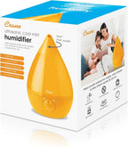 Crane Ultrasonic Cool Mist Humidifier for Bedroom, Baby Nursery, Kids Room, Plants, or Office, Large 1 Gallon Tank, Filter Optional, Orange