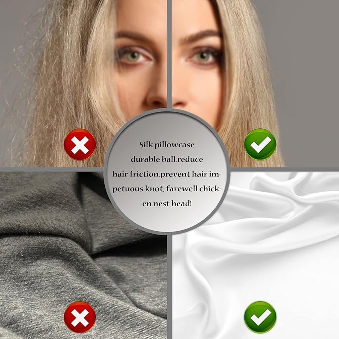 Silk Pillow Cases 2 Pack Soft Breathable and Sliky King Size Pillow Cases Set of 2,Natural Mulberry Silk Pillowcase Set of 2 for Hair and Skin with Hidden Zipper (White,20"X 36",2pcs)