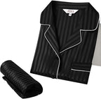 SIHA Satin Silk Pajamas for Women Pajama Set With Long Sleeve Button-Down Satin Pajamas Sleepwear XS-3XL