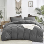 Luxlovery Grey Comforter Set California King Men Dark Grey Bedding Comforter Sets Gray Minimalist Quilts Blanket Adults Modern 3 Piece Bedding Comforter Set for Cal King Bed