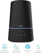 Pure Enrichment HUME Max - Easy Top-Fill Ultrasonic Cool Mist Humidifier, 3.7-L (1 Gallon) Water Tank, 3 Mist Settings, & Auto Shut-Off Timer - Ideal for Large Bedrooms, Nurseries & Dry Areas (Black)