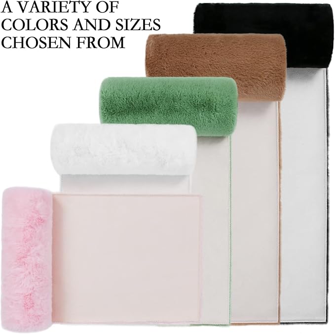 duduta Pink Faux Fur Table Runner 72 inches Long, Fluffy Spring Easter Dresser Runner Coffee Table Runner Girls Room Decor