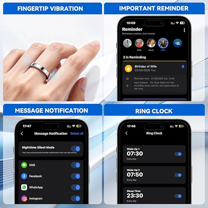 Smart Ring for Women Men,Sleep Tracking Wearable,Fitness Tracker Ring with Step/Heart Rate/Blood Oxygen/Distance/Calorie,Clock Vibration,No Subscription Fee,5ATM Waterproof, iOS&Android(Rose Gold12)