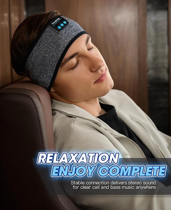 Perytong Sleep Headphones Bluetooth Headband Earphones Wireless, Sleeping Headphones Headband for Sleeping, Sports, Gifts, Workout, Jogging, Yoga, Insomnia, Air Travel, Meditation