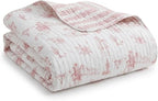 Rod's True Western Dusty Rose Cowgirl King Quilt, Reversible Pink and White Western Toile Bedding, Lightweight 100% Cotton Bedspread, 106x92 Inch