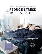 YnM Cotton King Size Weighted Blanket for Adults (88x104 Inches, 30 Pounds, Navy), Smallest Compartments with Cooling Glass Beads,Heavy Blanket for Two Persons of 140~240lbs on Queen or King Bed