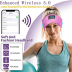 Wireless Sleep Headphones for Women - Bluetooth Headband for Side Sleepers with Adjustable Headband (Rose Red)