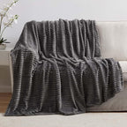 Nestl Grey Throw Blanket for Couch - Cozy Warm Fuzzy Blankets for Women, Set of 2 Small Fleece Throws for Girls - Gray, 50 x 60 Inches
