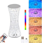 Touch Control Crystal Table Lamp,16 Color Changing Diamond Bedside Lamp,USB Charging Acrylic Lamp,LED Night Light Crystal Diamond Table Lamp,Bedroom,Living Room,Office Decoration