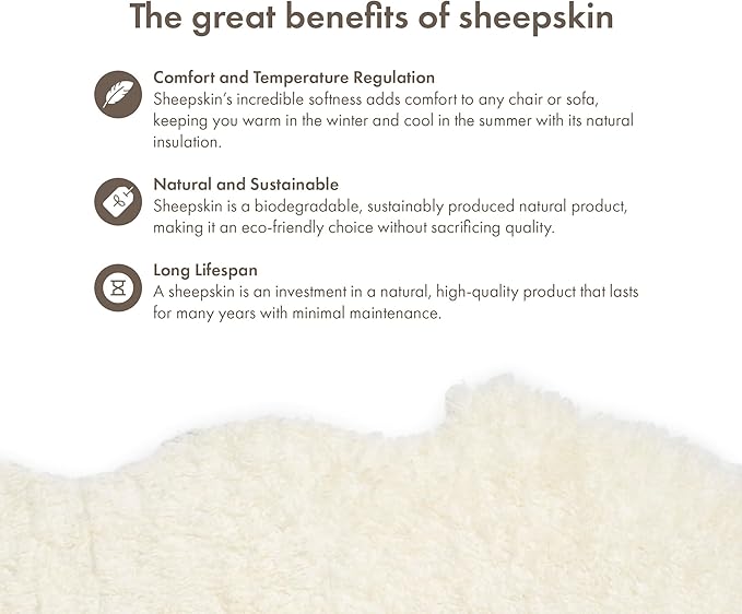 Nordic Sheep Real Sheepskin Rug 2x6 ft | Sheepskin Rugs for Living Room and Sofa | Large Bedside Rugs for Bedrooms is Breathable & Heat-regulating | Fluffy Rug in Color White