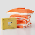 COTTEBED Reversible Ultra-Soft Bright Orange and Beige Comforter Set Queen, Jersey Knit T-Shirt Feel Bedding Blanket Down Conforters Sets & Pillowsham for Men Women All Season Use, Full/Queen Size Bed
