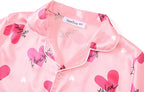 Beezizac Little & Big Girls Satin Silky Button Pajama Summer Short Sleeves Set Trendy Outfit Kid Size 6-16
