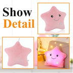 Kids Throw Pillows,LED Lights Star Throw Pillow Gifts for Child Birthday Teen Decorative Throw Pillows Cute Plush Toys Girls Doll Pink Throw Pillows for Couch Living/Bed Room Home Office