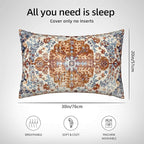 1 Pack Satin Pillowcase for Hair and Skin Vintage Boho Carpet Imitation Silk Pillowcase with Hidden Zipper Soft Breathable Smooth Cooling Pillow Cover Queen Size for Bedroom Sofa 20”x30”