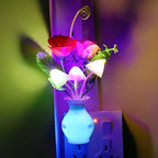 AUSAYE 3Pack Sensor Night Light Plug in Rose Flower Light, Energy Saving Lamp Dream Nightlight Mushroom Night Lights for Kids Adults Bedroom,Bathroom,Living Room,Kitchen,Hallway