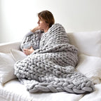 Chunky Knit Blanket,Chunky Knit Throw In Natural,Cosy Throw Blankets,Handmade Chunky Knit Blanket,Beautiful Home Decor Throw,for Bedroom,Living Room,Yoga Mat Rug ( Color : Beige , Size : 150x200cm )