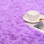 ISEAU Super Soft Fluffy Rugs Shag Area Rug, Mats for Bedroom Living Room Fuzzy Carpet Comfy Anti-Slip Mats Bedside Carpets for Boys Girls Kids Room Nursery Home Decor, 4ft x 6ft, Purple