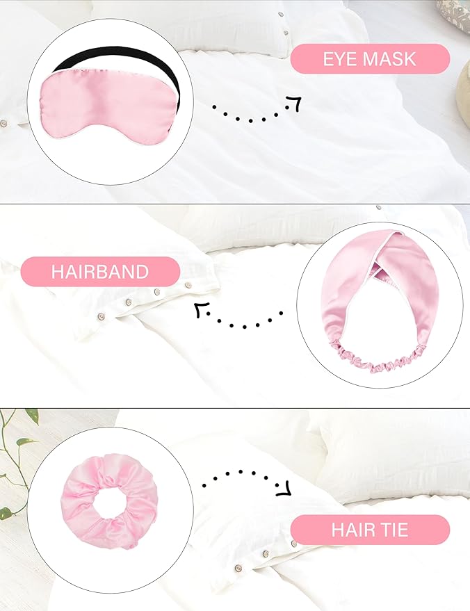EPLAZA Silk Pajamas for Women Satin Pajamas Set 5 Pcs Long Sleeve Print Pattern Button Down Pjs Sleepwear Loungewear Set