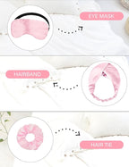EPLAZA Silk Pajamas for Women Satin Pajamas Set 5 Pcs Long Sleeve Print Pattern Button Down Pjs Sleepwear Loungewear Set