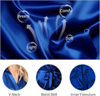 Lovasy Women's Satin Robes Silky Short Robe Lightweight Sleepwear Bride Bridesmaids Bathrobes Dressing Gowns Loungewear S-XXL