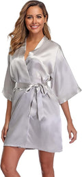 Robe for Women Silky Lightweight Satin Kimono Bride Bridesmaids Wedding Party Robes Dressing Gown Summer Loungewear