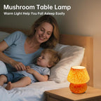 Dawnwake Mushroom Lamp Table Lamp for Bedroom,Small Desk Bedside Lamps for Living Room,Mushroom Decor Cute Mini Modern Mid Century Lamps for Night Stands,Aesthetic Home Living Room Decor(Flame Orange)