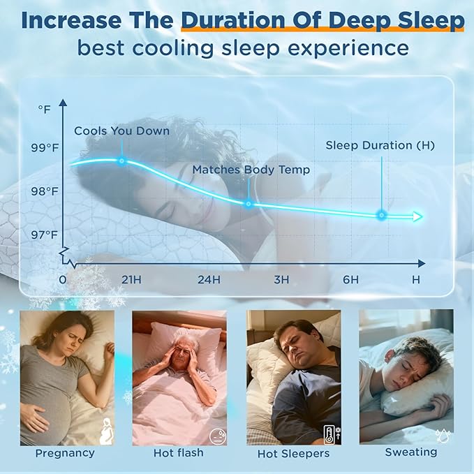 Cooling Pillow Standard Size Set of 2, Adjustable Bed Pillows for Sleeping, Luxury Shredded Memory Foam Pillows 2 Pack, Cool Soft Yet Supportive Firm Pillow for Side,Back,Stomach Sleepers, Hot Sleeper