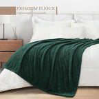 Exclusivo Mezcla Fleece Forest Green Throw Blanket for Couch Sofa, Ultra Soft, Lightweight and Fluffy Blankets for Women, All Season, 50x60 Inches