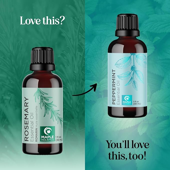 Pure Rosemary Oil for Hair Skin and Nails - 100% Pure Undiluted Rosemary Essential Oil with Dropper for Topical Uses Aromatherapy Diffusing and Home and Beauty DIYs - Vegan and Cruelty Free (1 Fl Oz)