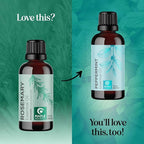 Pure Rosemary Oil for Hair Skin and Nails - 100% Pure Undiluted Rosemary Essential Oil with Dropper for Topical Uses Aromatherapy Diffusing and Home and Beauty DIYs - Vegan and Cruelty Free (1 Fl Oz)