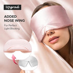 LitBear Silk Sleep Mask for Side Sleeper, Eye Mask Sleeping for Women Men 100% 22 Momme Pure Mulberry Silk, Face-Hugging Padded Eye Cover for Sleeping with Adjustable Band (Pink)
