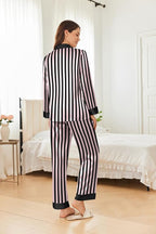 Ekouaer Silk Pajamas for Women Long Sleeve Satin Pajama Set Silky Pj Sets 2 Piece Button Down Loungewear Sleepwear