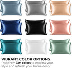 Satin Pillowcase 2 Pack - Queen Size (20"x30", Teal) - Silky Pillow Cases for Hair and Skin - Satin Pillow Covers with Envelope Closure - Extra Soft Premium Microfiber