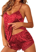 Ekouaer Satin Pajamas Women Lace Sleepwear Lingerie Cami Shorts Set Nightwear XS-XXL