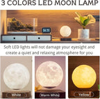 MOOCCI Magnetic Levitating Moon Lamp, 3D Printed Realistic Moon Surface with Warm White Light, Unique Valentine's Day Christmas Gift for Wife Girlfriend Women Mom, Cool Home Decor