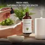 Majestic Pure Essential Oil with Glass Dropper - 100% Pure and Natural - Essential Oils for Diffuser, Aromatherapy, Soap and Candle Making, Citronella Essential Oil, Citronella Oil, 4 Fl Oz