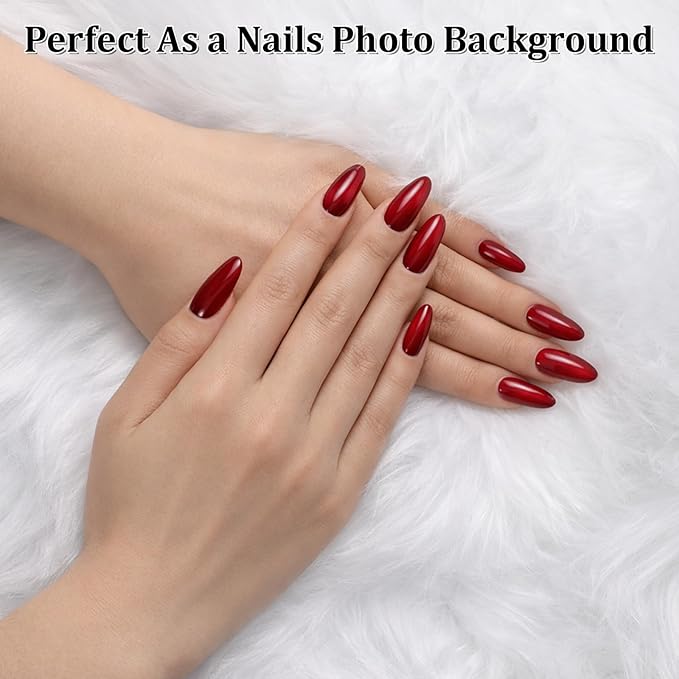 15.7" Nail Background for Pictures Small Faux Fur Rug White Fluffy Rug Nail Mat Small Area Rugs Mini Smalls Size White Photo Background for Nails Art Desktop Photography Jewelry