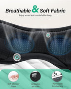 LC-dolida Sleep Headphones, White Noise Bluetooth Sleep Mask 3D Breathable Wireless Eye Mask for Timing, Sleep Mask with Bluetooth Headphones for Side Sleepers Travel,Cool Gadgets for Women Men(Grey)
