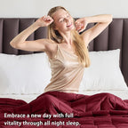 yescool Weighted Blanket for Adults (20 lbs, 48" x 72", Red Grey) Cooling Heavy Blanket for Sleeping Perfect for 110-130 lbs, Twin Size Breathable Blanket with Premium Glass Bead, Machine Washable