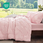 BEDELITE Baby Pink King Size Comforter Set - 3 Pieces Boho Pintuck Bedding Comforter Sets, Lightweight Soft & Warm King Bedding Set with 2 Pillowcases for All Season
